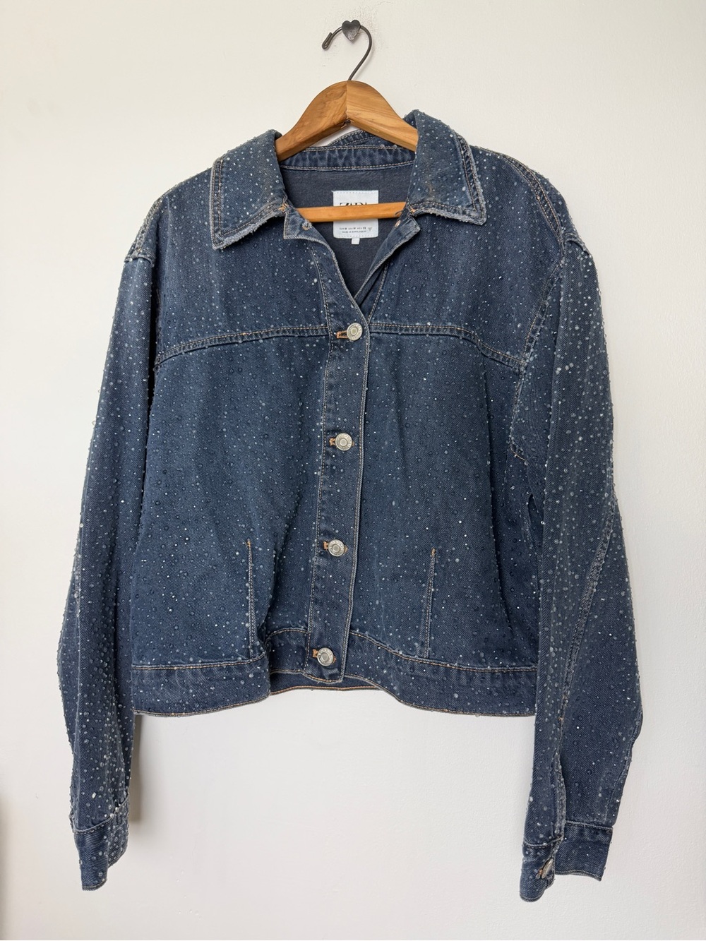 Zara Raindrop Rhinestone Denim Jacket & Jeans Set - Picture 3 of 6